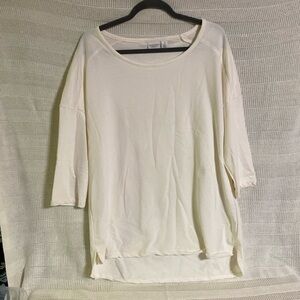 Weekends by Chico’s Size 1 Medium Hi -Lo Pullover Tunic Cream Color